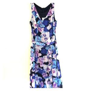 ModCloth Liza Luxe Purple Floral Ruffle Midi Dress Size Small